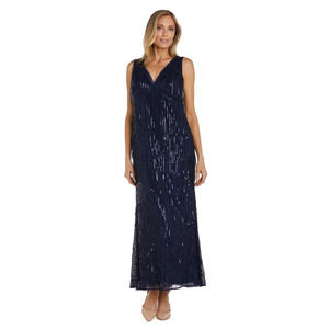 R&M Richards Long Fringe Formal Dress | NAVY | SIZE 16